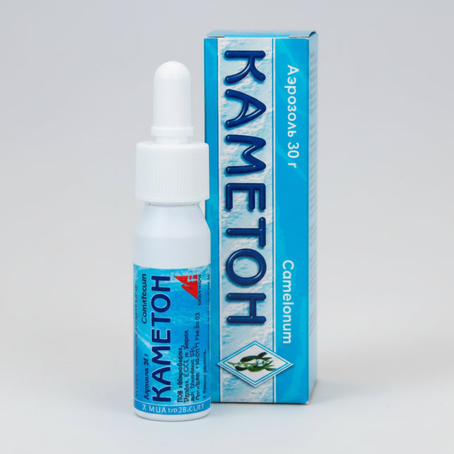 Cameton Spray is a&nbsp;topical aerosol formulated with a blend of medicated ingredients including chlorobutanol hemihydrate, synthetic camphor, levomenthol, and eucalyptus oil. It’s used in upper respiratory care to provide local anti-inflammatory, antimicrobial, and mild anesthetic effects directly to the nasal and throat area.
