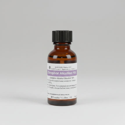 Camphor Solution 10% is a topical preparation designed to provide cooling, soothing relief for minor muscle and joint discomfort. Its stimulating action helps promote local blood circulation, easing tension and supporting relaxation in affected areas.