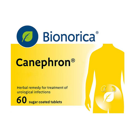 Bionorica Canephron herbal remedy packaging for urological infections on a white background