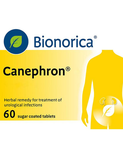 Bionorica Canephron herbal remedy packaging for urological infections on a white background