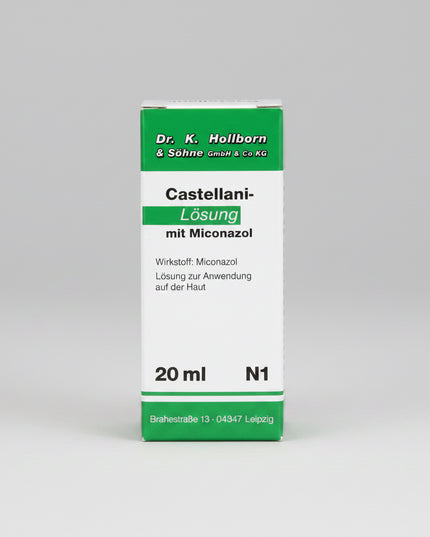 castellani solution, castellani with miconazole, miconazole nitrate 2%, antifungal solution, antiseptic solution, athlete's foot treatment, ringworm treatment, cutaneous candidiasis, fungal skin infection, topical antifungal, skin antiseptic, foot fungus, tinea pedis, dermatophytosis, european pharmacy, кастеллани, кастеллани с миконазолом, миконазол 2%, противогрибковый раствор, грибок кожи, грибок стопы, кандидоз кожи, антисептик, solución castellani, miconazol 2%, solución antifúngica, tratamiento para h