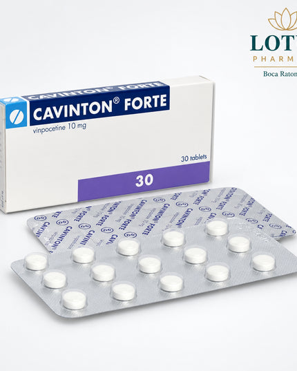 Cavinton Forte is a neurological medicine containing vinpocetine 10 mg per tablet. According to current European product information, it is used in adults for the treatment of chronic cerebral circulation disorders, including conditions following ischemic stroke and vascular dementia, as well as for relieving certain neurological and psychological symptoms associated with impaired cerebral circulation. Some approved labeling also includes chronic vascular disorders of the retina and certain vascular-related