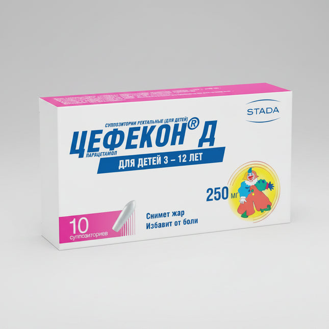 Cefecon D is a rectal suppository medication containing paracetamol (acetaminophen), used to help reduce fever and relieve mild to moderate pain in children. The rectal form is convenient when oral medications are difficult to take, such as during vomiting or illness.