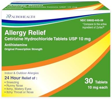 Cetirizine 10 mg Tablets, 30 ct