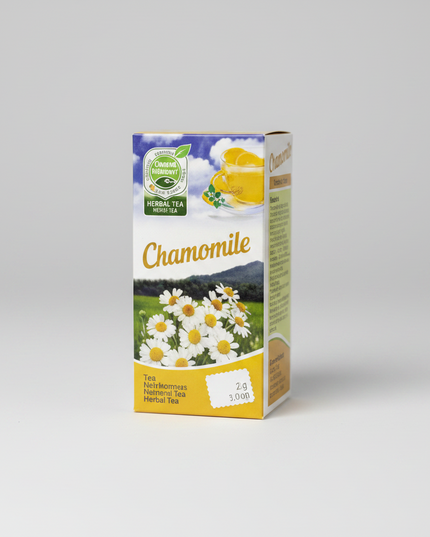 Chamomile Herbal Tea is a gentle, naturally caffeine-free wellness tea known for its calming, digestive, and soothing properties. Rich in natural flavonoids and antioxidants, chamomile has been traditionally used to promote relaxation, restful sleep, digestive comfort, and immune support.