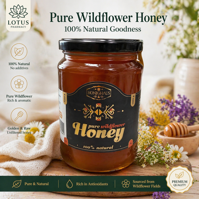 Honinghaus 100% Natural Honey  in Glass Jar, 1000 g