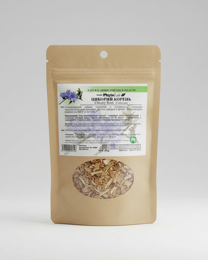 Chicory Root (Cichorium intybus) is a traditional herbal root used as tea or decoction, widely known for supporting digestion, gut health, and metabolic balance. It is especially valued for its high content of inulin, a natural prebiotic fiber that supports beneficial gut bacteria.

Chicory root has also been historically used as a caffeine-free coffee substitute, offering a slightly bitter, roasted flavor when prepared as a decoction.