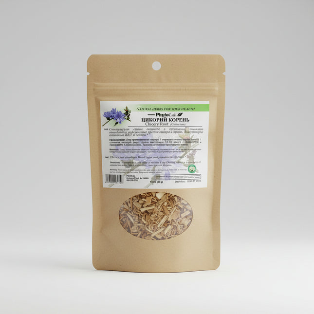 Chicory Root (Cichorium intybus) is a traditional herbal root used as tea or decoction, widely known for supporting digestion, gut health, and metabolic balance. It is especially valued for its high content of inulin, a natural prebiotic fiber that supports beneficial gut bacteria.

Chicory root has also been historically used as a caffeine-free coffee substitute, offering a slightly bitter, roasted flavor when prepared as a decoction.