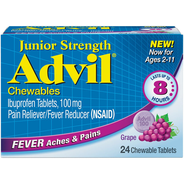 Children's Advil, Junior Strength Advil, Advil Chewable Tablets, Ibuprofen 100 mg, Children's Ibuprofen, Fever Reducer, Pain Reliever, Chewable Ibuprofen, Kids Pain Relief, Kids Fever Relief, Children's Cold And Flu Relief, Headache Relief, Toothache Relief, Sore Throat Relief, NSAID, Children's Medicine, Family Wellness, Детский Адвил, Ибупрофен Для Детей, Жевательные Таблетки, Ибупрофен 100 мг, Жаропонижающее Для Детей, Детское Обезболивающее, Простуда, Грипп, Детское Здоровье, Advil Infantil, Ibuprofeno 