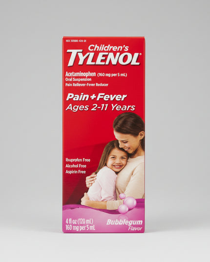 Children’s TYLENOL® Oral Suspension is an over-the-counter liquid medicine containing acetaminophen 160 mg per 5 mL, formulated to temporarily reduce fever and relieve minor aches and pains in children.

It is intended for children ages 2–11 years and can provide temporary relief of pain associated with the common cold, flu, headache, sore throat, and toothache.

The liquid suspension provides flexible, weight-based dosing and comes in a convenient 4 fl oz (120 mL) bottle.