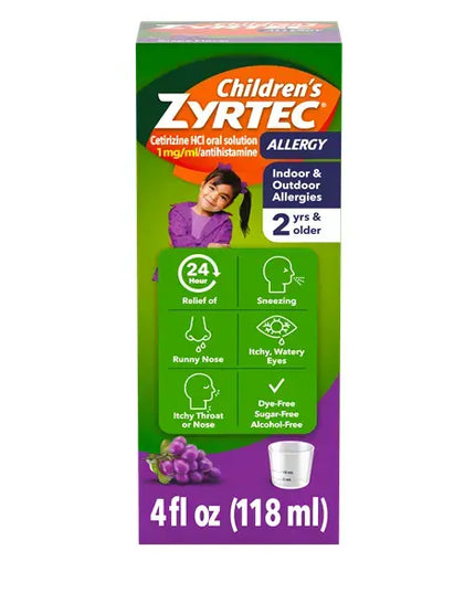 Children's ZYRTEC® Allergy Syrup – Grape Flavor, 118 mL (4 fl oz)