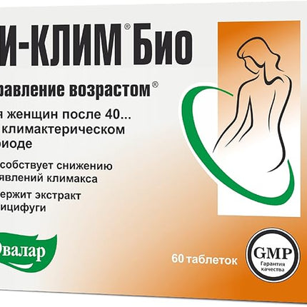 Ci-Klim by Evalar &nbsp;(Ци-Клим с экстрактом цимицифуги) is a plant-based supplement containing Black Cohosh (Cimicifuga racemosa) extract, formulated to support women during perimenopause and menopause. Black cohosh has traditionally been used to help ease menopausal symptoms and support overall hormonal comfort.