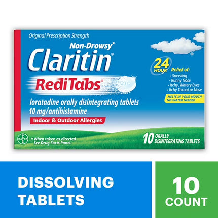 Claritin Allergy Relief 24 Hour Non-Drowsy Loratadine Tablets for Indoor & Outdoor Allergies