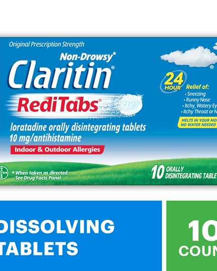 Claritin Allergy Relief 24 Hour Non-Drowsy Loratadine Tablets for Indoor & Outdoor Allergies