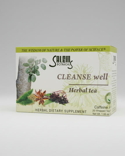 Cleanse Well Herbal Tea is a caffeine-free tea blend made with selected botanicals traditionally used to support gentle digestive cleansing and promote overall digestive tract comfort. It is crafted for daily or seasonal use as part of a balanced wellness routine.