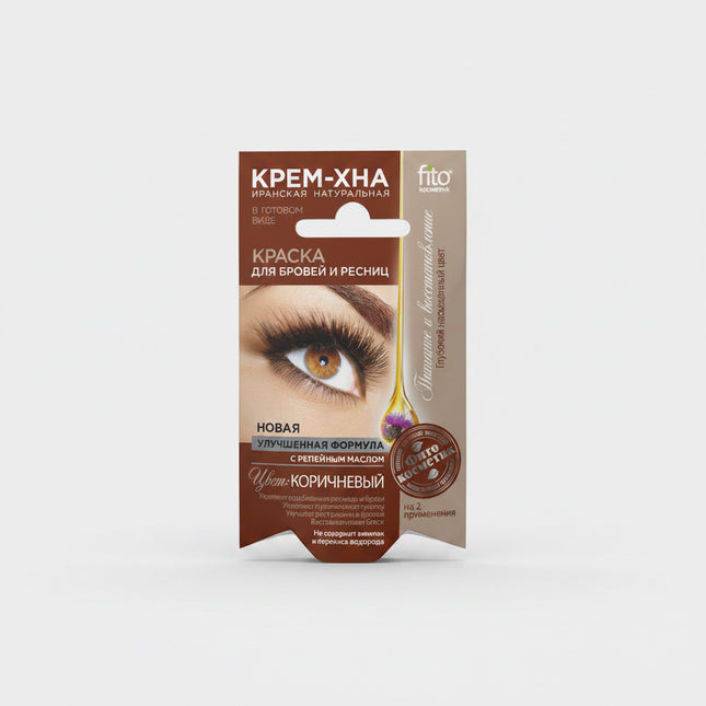 Cream-Henna is a natural dye for eyebrows and eyelashes that delivers a deep, rich black color while also nourishing, strengthening, and supporting hair growth. Its gentle herbal-based formula helps restore and condition brows and lashes without the use of ammonia or hydrogen peroxide, making it suitable for regular cosmetic use.

