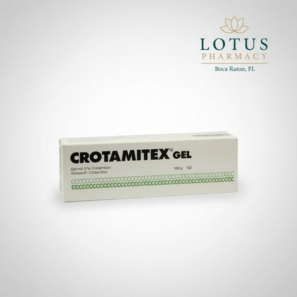 Crotamitex® Gel 5% is a German topical medicine containing crotamiton 50 mg per gram (5%), specifically indicated for the treatment of scabies (Krätze) in adults and children.

Scabies is caused by the mite Sarcoptes scabiei. Crotamiton acts against scabies mites as well as their eggs and larvae, helping eliminate the infestation responsible for the characteristic intense itching and skin irritation.