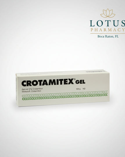 Crotamitex® Gel 5% is a German topical medicine containing crotamiton 50 mg per gram (5%), specifically indicated for the treatment of scabies (Krätze) in adults and children.

Scabies is caused by the mite Sarcoptes scabiei. Crotamiton acts against scabies mites as well as their eggs and larvae, helping eliminate the infestation responsible for the characteristic intense itching and skin irritation.