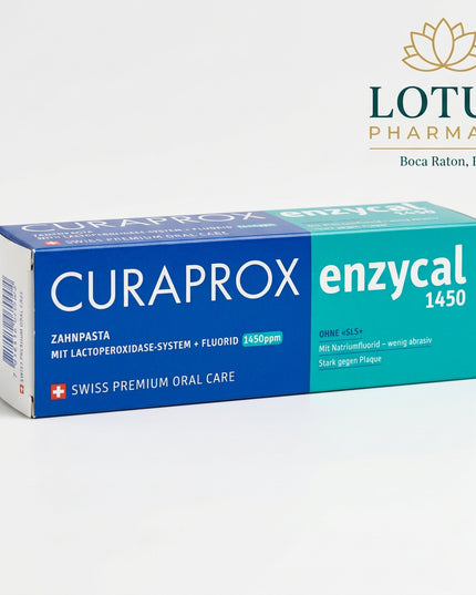 Curaprox Enzycal Toothpaste is a gentle, low-abrasion toothpaste formulated to support the mouth’s natural saliva defenses while helping protect against cavities. It contains 1450 ppm fluoride and an enzyme system designed to support the natural antibacterial, antifungal, and antiviral functions of saliva.

Enzycal is SLS-free, making it a good option for people who prefer a milder toothpaste with less foaming. It has a low abrasivity of RDA 60, helping clean effectively while remaining gentle on enamel.