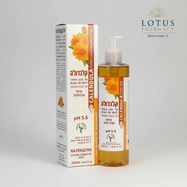 DAN Pharm Calendula Herbal Treatment Liquid Soap is a gentle soap-free facial cleanser formulated with soothing calendula extract to help cleanse the skin effectively without disrupting its natural balance. The mild formula helps remove makeup, dirt, and daily impurities, leaving the skin feeling clean, refreshed, and comfortable.