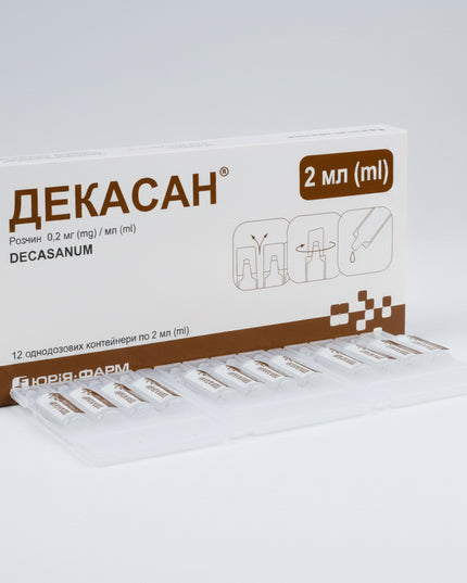 Decasan® is a&nbsp;broad-spectrum antiseptic solution for local use containing decamethoxine. It is used to help inactivate bacteria, fungi, and some viruses on contact and is suitable for application on skin, mucous membranes, and for inhalation as directed.