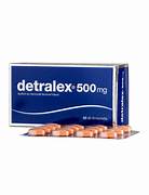 Box of Detralex 500 mg tablets with a blue and white design.