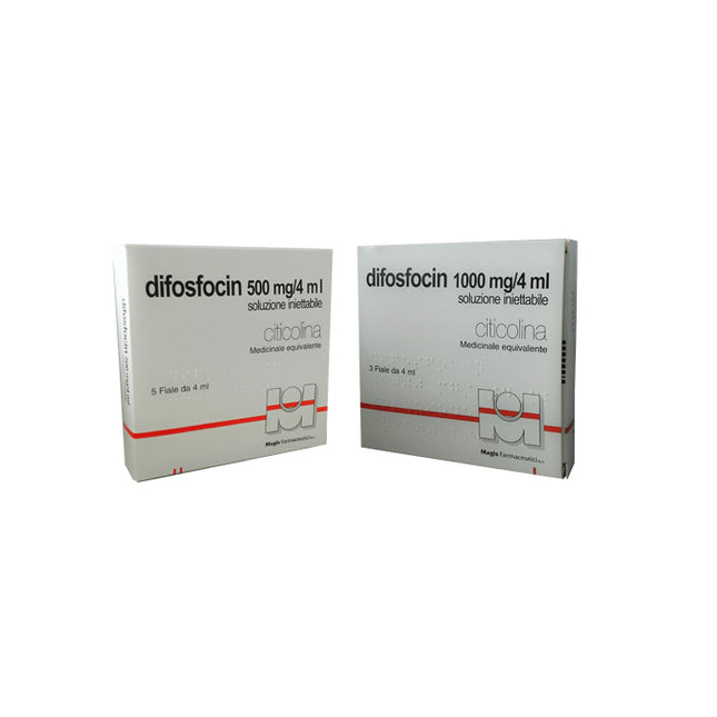 Two boxes of difosfocin medication on a white background