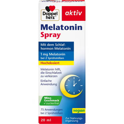 Doppelherz Melatonin Spray packaging on a white background