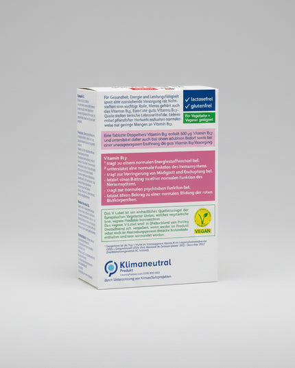 Doppelherz aktiv Vitamin B12 500 µg Mini Tablets are a convenient dietary supplement designed to support energy metabolism, nervous system function, and overall vitality. Each mini tablet provides 500 micrograms of Vitamin B12, an essential nutrient involved in red blood cell formation, immune system support, and mental performance.