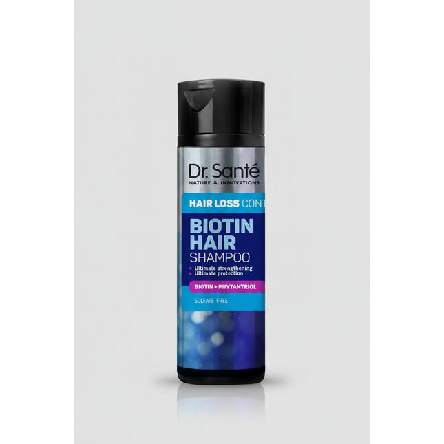 Dr. Sante Biotin Hair Shampoo is a strengthening shampoo formulated to help care for weak, fragile, and thinning hair. Enriched with biotin and conditioning ingredients, the formula gently cleanses the scalp and hair while helping improve hair appearance, strength, and manageability.

The shampoo is designed for regular use and supports healthier-looking, fuller-feeling hair while helping maintain scalp cleanliness and comfort.