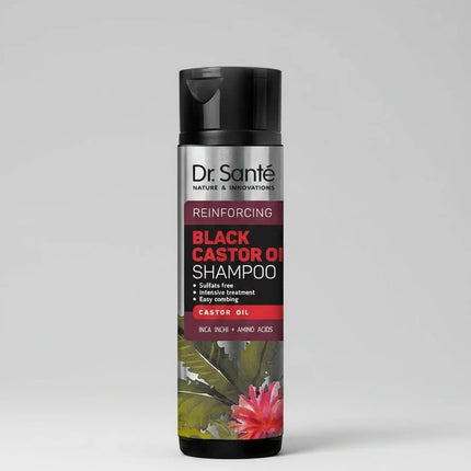 Dr. Sante Black Castor Oil Shampoo is a nourishing cleansing formula designed to help strengthen weakened and damaged hair, improve elasticity, and restore natural shine. Enriched with black castor oil and plant-based conditioning components, the shampoo gently cleanses the scalp while supporting hair structure and moisture balance.