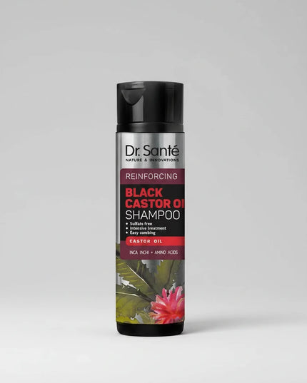 Dr. Sante Black Castor Oil Shampoo is a nourishing cleansing formula designed to help strengthen weakened and damaged hair, improve elasticity, and restore natural shine. Enriched with black castor oil and plant-based conditioning components, the shampoo gently cleanses the scalp while supporting hair structure and moisture balance.