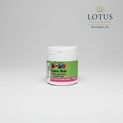 Dr. Schavit Baby Vapor Rub is a gentle, soothing balm formulated to help support comfortable breathing and relaxation in babies and young children during colds, nasal congestion, or nighttime stuffiness. Made with mild, baby-friendly botanical ingredients, it provides a soft warming and calming effect without harsh menthol or strong irritants.