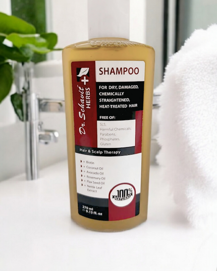 SHAMPOOING AUX HERBES DR. SCHAVIT POUR CHEVEUX SECS ET TRAITÉS À CHALEUR 270ML