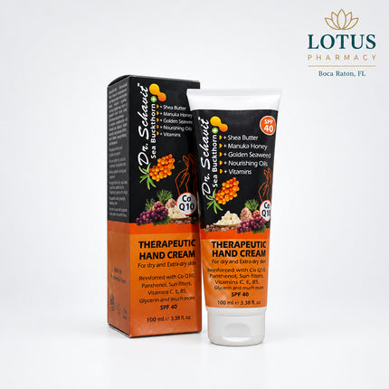 Dr. Schavit Sea Buckthorn Therapeutic Hand Cream is an intensive moisturizing hand cream formulated for dry, extra-dry, irritated, and cracked skin. It is designed to hydrate, protect, and support the skin barrier while absorbing quickly without leaving a heavy greasy residue. Current product listings identify Dan Pharm as the manufacturer and Israel as the country of origin.