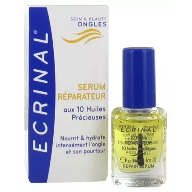Ecrinal nail repair serum with packaging on a white background