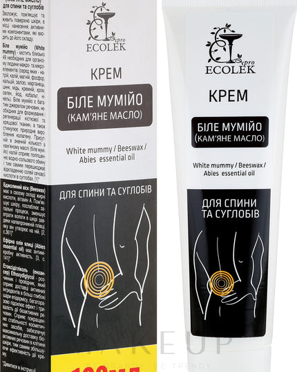 Ekolek White Mumiyo Body Cream 100 ml | Restorative Joint, Back & Body Comfort Cream