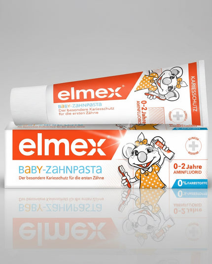 Elmex Baby Toothpaste is specially formulated oral care for babies from&nbsp;0 to 2 years old to help protect emerging milk teeth from cavities with gentle daily use. It supports healthy enamel development and helps strengthen delicate baby teeth while being kind to sensitive gums.