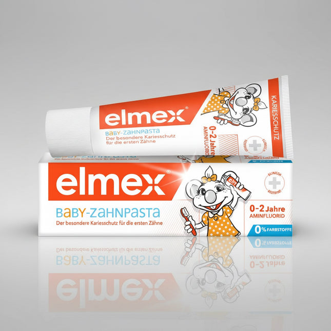 Elmex Baby Toothpaste is specially formulated oral care for babies from&nbsp;0 to 2 years old to help protect emerging milk teeth from cavities with gentle daily use. It supports healthy enamel development and helps strengthen delicate baby teeth while being kind to sensitive gums.
