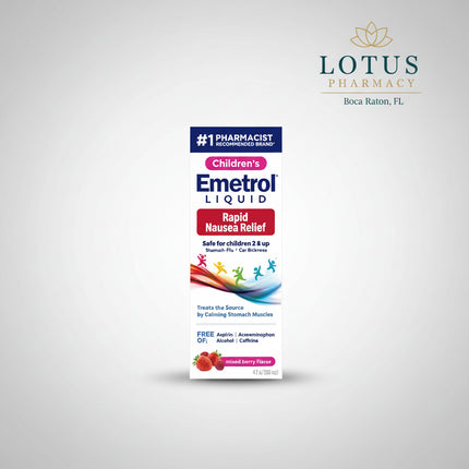 Emetrol® Rapid Nausea Relief is a non-drowsy liquid medication formulated to relieve nausea and upset stomach caused by overeating, stomach upset, motion discomfort, intestinal flu, and food or drink indiscretions. Unlike many products that coat the stomach, Emetrol works by calming the stomach to provide rapid relief. It is free from alcohol, caffeine, antihistamines, and aspirin.&nbsp;