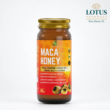 Energy & Vitality Herbal Honey – Maca Honey Infused Superfood Blend – 16 oz