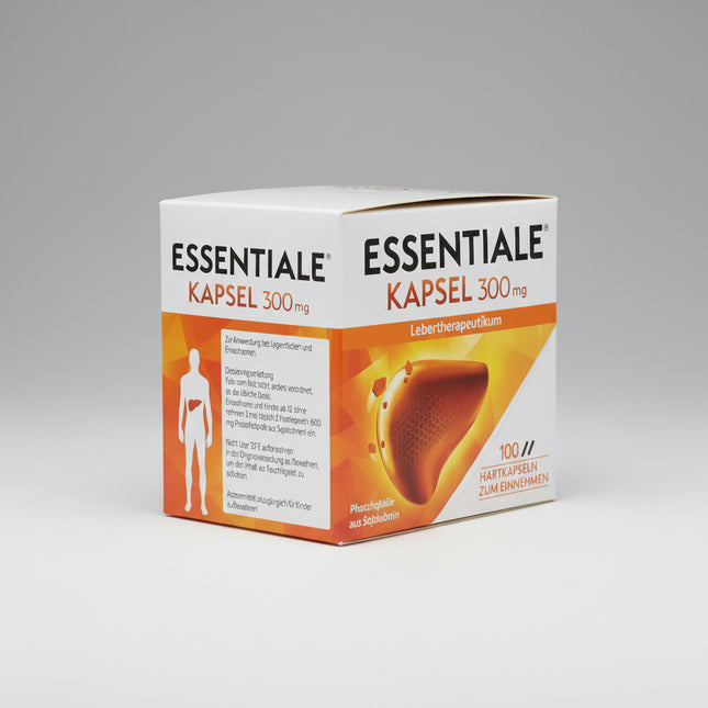 Essentiale 300 mg is a liver support supplement containing essential phospholipids (primarily phosphatidylcholine) designed to help maintain healthy liver cell membranes, support liver function, and promote normal fat metabolism. It is widely used as supportive care for conditions involving liver stress, impaired digestion, fatty liver changes, and as an adjunct to lifestyle measures that support liver wellness.