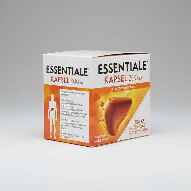 Essentiale 300 mg is a liver support supplement containing essential phospholipids (primarily phosphatidylcholine) designed to help maintain healthy liver cell membranes, support liver function, and promote normal fat metabolism. It is widely used as supportive care for conditions involving liver stress, impaired digestion, fatty liver changes, and as an adjunct to lifestyle measures that support liver wellness.