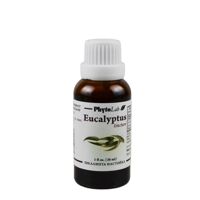 Bottle of PhytoLab Eucalyptus tincture on a white background