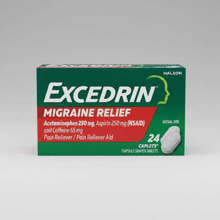 Excedrin® Migraine Pain Reliever – 24 Coated Caplets (Haleon)