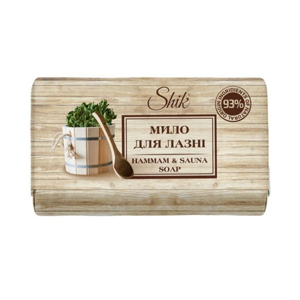 Experience the traditional atmosphere of a hammam and sauna with SHIK Hammam &amp; Sauna Bath Soap. This richly foaming cleansing bar gently removes impurities while leaving the skin feeling fresh, clean, and comfortable. Formulated with 93% ingredients of natural origin, it is suitable for frequent use on both hands and body.