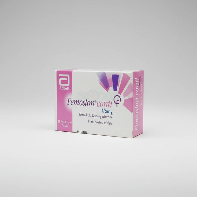 Femoston Conti is a continuous combined hormone replacement therapy (HRT) formulated for postmenopausal women with an intact uterus. It provides a consistent daily dose of estrogen and progestogen to help relieve menopausal symptoms while protecting the uterine lining.

The combination of estradiol, which replaces declining natural estrogen, and dydrogesterone, which helps prevent endometrial hyperplasia, supports hormonal balance and long-term uterine safety during continuous therapy.