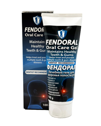 Fendoral Oral Care Gel packaging on a white background