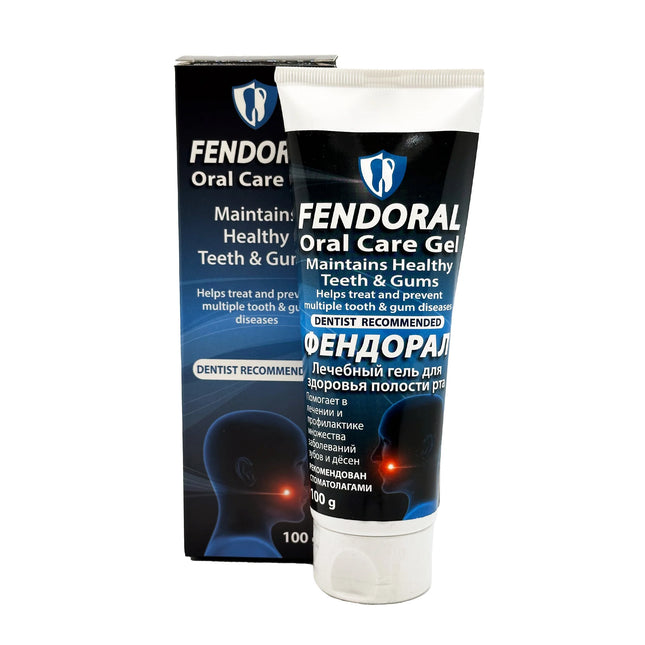 Fendoral Oral Care Gel packaging on a white background