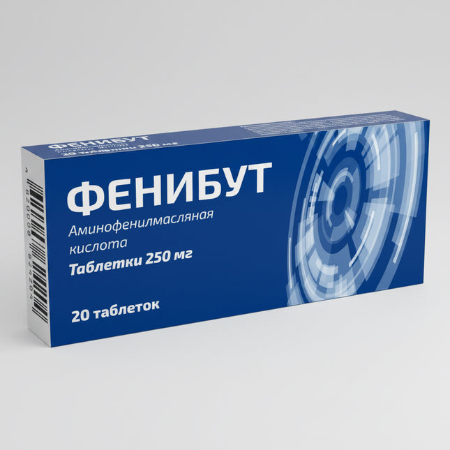 Fenibut Capsules (Фенибут капсулы 250 мг) contain phenibut (β-phenyl-γ-aminobutyric acid), a compound related to the neurotransmitter GABA. Phenibut is known for its calming properties and is commonly used to support emotional balance, reduce feelings of stress, and promote mental relaxation.

Fenibut may help with nervous tension, anxious feelings, sleep disturbances, and stress-related discomfort. It is also sometimes used to support focus and mental clarity during periods of emotional or physical strain.